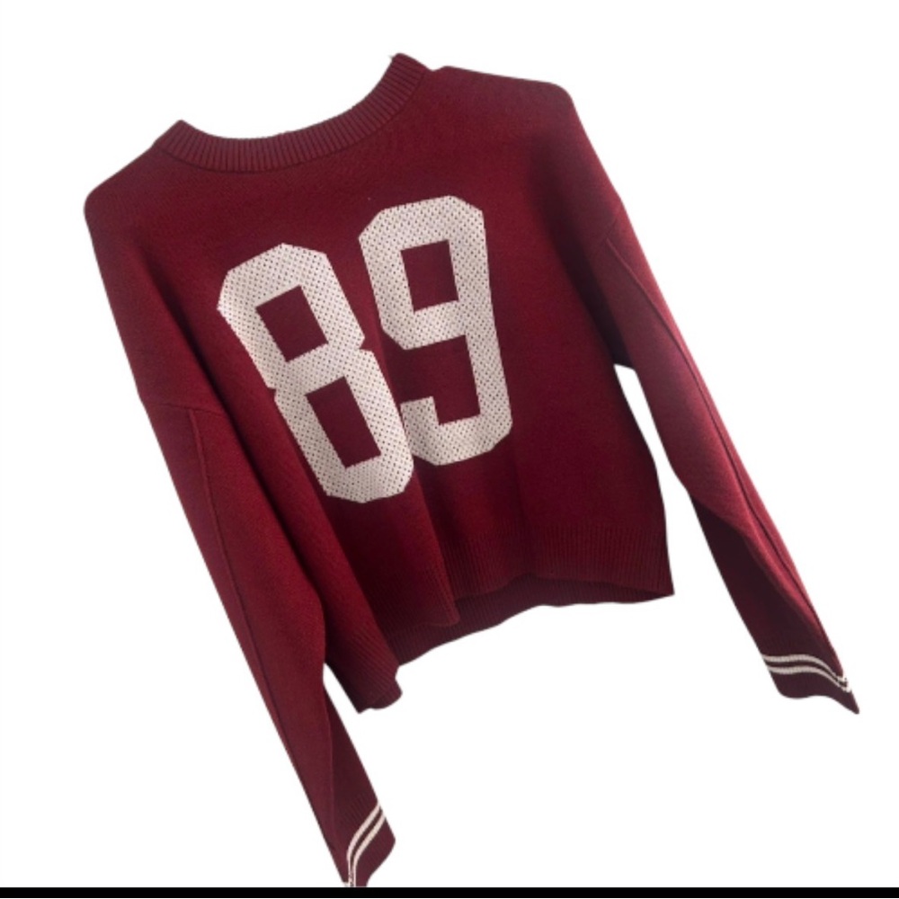 Pink Rose Burgundy Women’s Cropped Sweater NWOT
